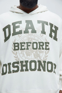 Venta al por mayor personalizado impreso calidad superior 100% algodón polar de gran tamaño pulóver gota hombro recortado sudaderas con capucha térmicas para el invierno - Product Image 3