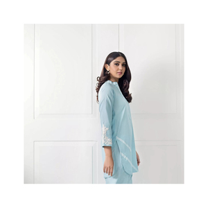 Camisa de longitud corta Salwar Kameez para mujer india y pakistaní de alta calidad con pantalón Palazzo para bodas y fiestas - Product Image 1