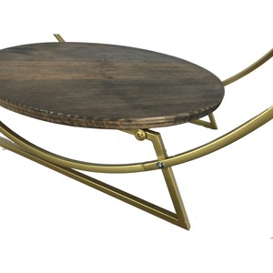 ขาตั้งเค้กโลหะแบบไม่ซ้ำใครที่สวยงาม-แผงกระจก-แผงไม้/ของตกแต่งงานแต่งงาน/ขาตั้งทรงกลมทำจากโลหะสำหรับงานแต่งงาน - Product Image 3