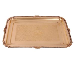 Plateau de service fait main en laiton antique avec poignée Plateau décoratif rond vintage pour cuisine, hôtel, maison ou mariage - Product Image 6