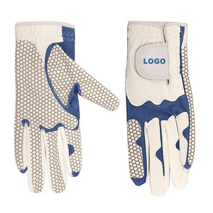 Guantes de golf de piel de oveja de primera calidad con silicona en el cuerpo Palma Talla única para todos Spandex completo con logotipo brillante - Product Image 6