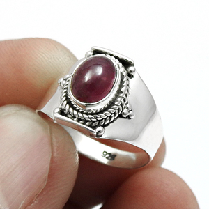 Exclusive Designer 925 Solid Sterling Silver <b>Rings</b> Oval Cut Natural Tourmaline Gemstone <b>Chunky</b> Handmade Birthstone <b>Rings</b> for Her - Product Image 1
