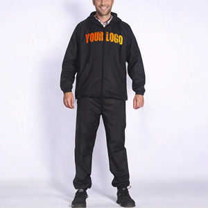 New Wholesale Fashion Track <b>Suit</b> 2 Piece Set Windbreaker <b>Jacket</b> Nylon <b>Black</b> Zip up Tracksuit for <b>Men</b> High Quality Gym <b>Suit</b> - Product Image 4