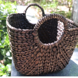 ตะกร้าซักผ้าผักตบชวาทำมือตะกร้าใส่เสื้อผ้าน้ำหนักเบาทนทานเป็นมิตรต่อสิ่งแวดล้อมสำหรับผู้ซื้อโรงแรมซูเปอร์มาร์เก็ต - Product Image 1