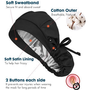 หมวกคลุมศีรษะทางการแพทย์ที่มีปุ่มป้องกันหูในตัวผ้าดูดซับเหงื่อและตัวเลือกการปักหรือการพิมพ์แบบกำหนดเอง - Product Image 5