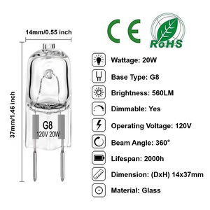 <span class=keywords><strong>Ampoule</strong></span> halogène en verre G4, angle de faisceau de 360 degrés, dimmable, <span class=keywords><strong>6V</strong></span> <span class=keywords><strong>20W</strong></span>, à brancher, aromathérapie, usage décoratif - Product Image 6