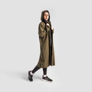 Olive Oversized Protective Cover Top Casual Vintage Western Style Loose XL Fit Polyester Button for Spring Summer Autumn Outings - Product Image 1