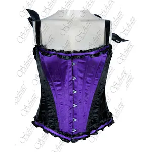 Nieuwe Mode Dames Veters Uitgebeend Overbust Corset Bustier Lingerie Bodyshaper Top Met Lint Franjes Korset Shaper Shapewear