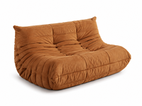 Togo-Stil Sofa 2-Sitzer Loveseat Gestepptes Stoffsofa Niedriges Rahmenloses Modernes Lounge-Sofa für Wohnzimmer Apartment