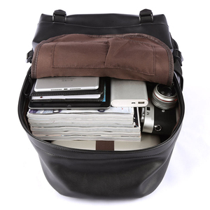 Mochila de Cuero Genuino para Hombre, Negra, para Jóvenes, Mochila de Cuero para Portátil, Mochila Escolar de Alta Calidad en Marrón, Bolsas de Viaje Personalizadas - Product Image 5