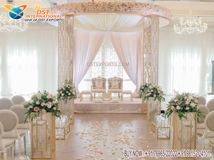 Arches métalliques modernes pour réception de mariage chrétien, panneaux d'arche métalliques pour réception, événement de mariage occidental, support de toile de fond métallique - Product Image 2