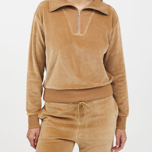 Conjuntos de ropa de jogging personalizada para hombre de algodón de alta calidad Diseño de logotipo personalizado Chándales de color beige en blanco liso Tallas grandes Invierno - Product Image 2