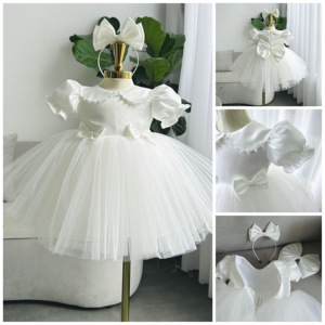 Elegante vestido de princesa con cuentas a mano para niños ODM Entrega rápida Diseño adorable para fiestas Hecho Vietnam Nhung Nguyen Beauty - Product Image 2