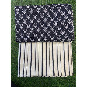 ผ้าฝ้ายแท้พิมพ์ลายดอกไม้สีน้ำเงินเข้ม Size-SHKSS1036ฟรี - Product Image 1