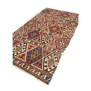 พรมขนสัตว์ขนาดใหญ่ Nayaab Classic ลายเรขาคณิต ทำมือ ขนาด 9x12 ฟุต สำหรับทางเข้าบ้าน-Paem-890 สีแดงและสีส้ม ทอแบบเรียบ - Product Image 2