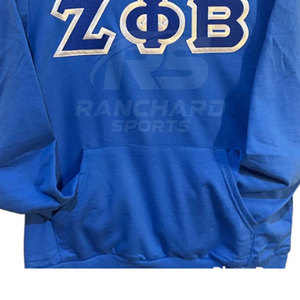 Sudadera con Capucha de Manga Larga para Hombre, Personalizada con Letras Griegas, 100% Algodón, Ropa de Invierno para el Campus, Venta al Por Mayor - Product Image 3