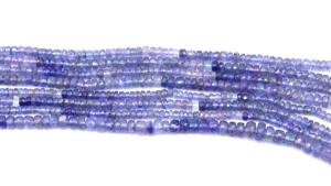 Perles en forme de rondelle à facettes en tanzanite perles de pierres précieuses ombragées en tanzanite naturelle 4MM environ 14 pouces perles de fabrication de bijoux - Product Image 2