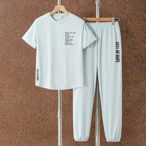 เสื้อยืดและกางเกงขายาวแขนสั้นพิมพ์ลายลำลองแฟชั่นสำหรับกลางแจ้ง2025 - Product Image 1