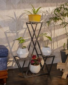 Vente chaude 3 niveaux métal noir couleur jardinière support pour extérieur intérieur maison jardin décor à bas prix - Product Image 2
