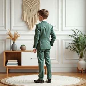 Sage Green Suit Sets for Boys Wedding <b>Prom</b> Flower Kids Fashion Costumes School <b>Party</b> Child Host Formal Vest Pants 3 Pieces - Product Image 4