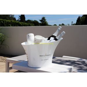 ถังน้ำแข็งไวน์แชมเปญทำด้วยมือทำจากโลหะพร้อมด้ามจับตู้แช่ไวน์เงินแบบเรียบง่ายสำหรับบาร์โรงแรมงานปาร์ตี้และงานแต่งงาน - Product Image 2