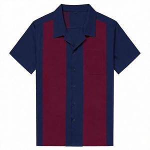 Camisa de Bolos Vintage para Hombre, de Dos Tonos, con Paneles Verticales en Contraste, Cuello Abierto y Tejido Transpirable de Alto Rendimiento - Product Image 2