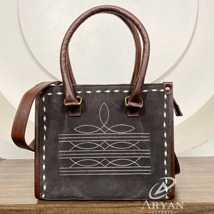 Cuir suédé Style occidental Boot Stich Nouveau Designer Sac fourre-tout Unique Sac à main Offre Spéciale Bohème Femmes Multi Usages Sac à main - Product Image 1