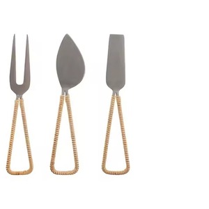 Juego de 3 Cuchillos para Queso de Acero Inoxidable, Diseño Elegante, Hechos a Mano, Duraderos, Mango de Acero Inoxidable, Aptos para Lavavajillas - Product Image 6