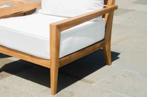 Silla de sofá minimalista para jardín y terraza hecha de madera maciza de teca - Product Image 2