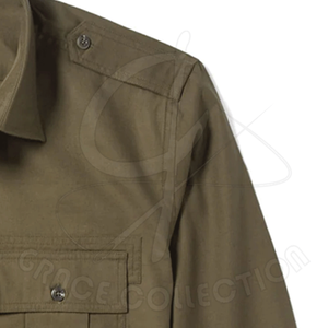 เสื้อคาร์โก้สำหรับผู้ชายเสื้อเชิ้ตกลางแจ้งแขนยาวแบบเปิดประทุนสีพื้นป้องกัน UV แห้งสุดเท่ - Product Image 4