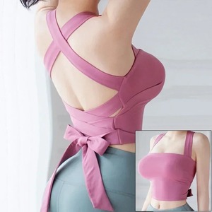 Soutien-gorge de sport noir pour femmes Sexy Fitness Underwear Camis Push Up Yoga Crop Top Home Exercise Vest Gym Shirt Sportswear - Product Image 5