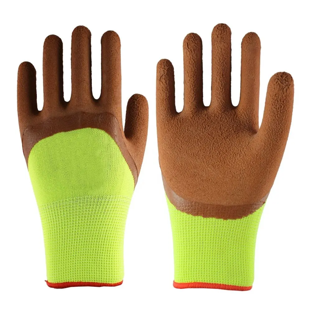 china handschuhe hersteller großhandel mechanischer griff handschuhe mit 3/4 latex beschichtete arbeitshandschuhe für herren