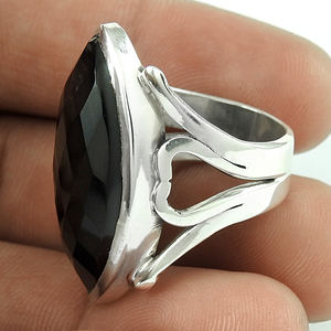 Dernière conception de bague en forme de marquise en argent sterling 925 avec pierre précieuse d'onyx noir naturel pour femme prix de gros fabricant en vrac - Product Image 2