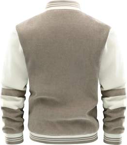 แจ็กเก็ตหนังสีดำปักลายโลโก้ได้ตามต้องการเสื้อแจ็กเก็ตเลตเทอร์แมนสำหรับผู้ชาย - Product Image 6