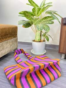 Indian Recycled PP Striped Woven Eco-friendly Shopping <b>Tote</b> Bags & Pouches Customized Color & Logo Made in India - Product Image 2