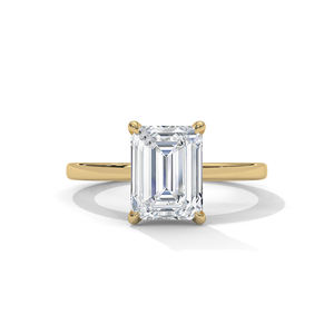 Anillo de diamante de compromiso clásico de oro de 18 quilates de alta calidad para mujer, joyería de boda para fiesta, certificado IGI, corte esmeralda, regalo de ley - Product Image 1
