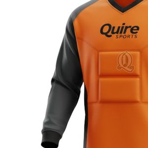 เสื้อฟุตบอลผู้รักษาประตูแขนยาวผ้าโพลีเอสเตอร์ดูดซับแรงกระแทกดีไซน์ป้องกันทำจากโพลีเอสเตอร์สีเทาส้มออกแบบได้ตามต้องการสำหรับผู้ชายผู้หญิงทีม - Product Image 5