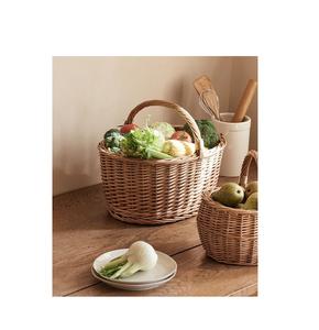 Elegant decorative rattan <b>basket</b> with handmade detailing suitable <b>for</b> storage <b>hampers</b> gifting or unique rustic interiors - Product Image 1