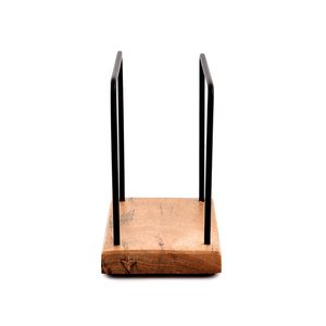 Porte-serviettes en bois d'acacia porte-serviettes sur pied en fil métallique pour cuisine, salle à manger et décoration intérieure utilisation de boîtes à mouchoirs - Product Image 4