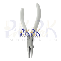 Alicates de punta plana de acero inoxidable de alta resistencia de 160 mm, mordazas lisas, mangos de PVC, para crimpado, corte, pesca, fabricación de joyas, manualidades DIY