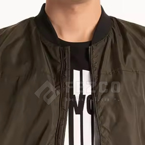 New Design Men's <b>Slim</b> <b>Fit</b> Winter Bomber <b>Jacket</b> with Stand Collar Front Logo Eco-Friendly Breathable Professional Manufactured - Product Image 5