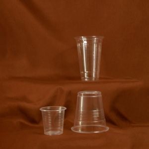 Gobelets en plastique jetables transparents Quang Quan 95 mm, gobelets en PP transparents pour boissons, jus, café, thé - Product Image 3