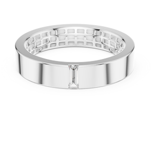 Anillo de Bodas de Diamantes con Corte Baguette Clásico de Lujo, Certificado IGI, Oro Rosa, Banda Plana, Joyería Nupcial Minimalista para Mujer - Product Image 5