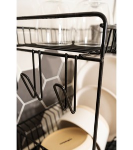 Grande portapiatti in acciaio inox per 18 piatti, nero, 43x25x41,5 cm (Sauvic 89023) - Product Image 3