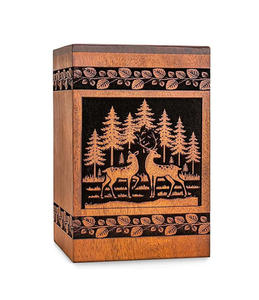 Urnes funéraires en bois de style américain moderne, très vendues, faites à la main avec logo personnalisé pour homme et femme adultes à bas prix - Product Image 2