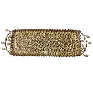 Bandeja de servicio Diseño rectangular Comida y bebida Bandeja de servicio de metal para decoración del hogar Fiesta Boda y decoración festiva - Product Image 6