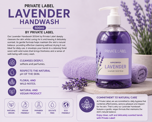 Savon liquide pour les mains à la lavande en marque privée 500ml OEM |   Savon pour les mains floral végétalien |   Espagne UE - Product Image 2