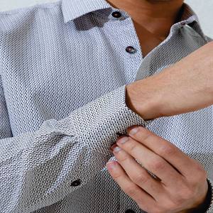 OEM personalizado de los hombres de doble botonadura falso dos camisas de manga larga de comercio exterior Código europeo - Product Image 4