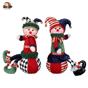 Zaves 13 pouces boule assise garçons et filles éléments <span class=keywords><strong>de</strong></span> cirque <span class=keywords><strong>de</strong></span> Noël décoration <span class=keywords><strong>de</strong></span> <span class=keywords><strong>clown</strong></span> en noir blanc rouge et rayures <span class=keywords><strong>à</strong></span> carreaux - Product Image 4