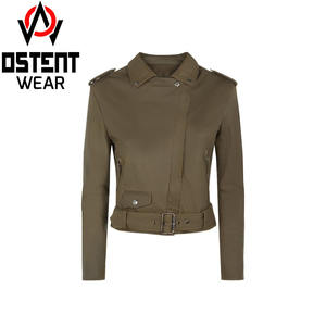 Chaqueta de cuero por encargo al por mayor para las mujeres de la nueva llegada chaquetas de cuero de moda y abrigos de manga larga Vintage - Product Image 4